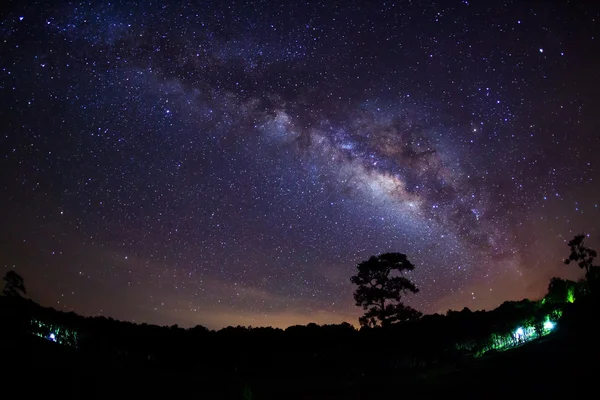 Voie lactée au parc national Phu Hin Rong Kla, Phitsanulok Thaïlande — Photo