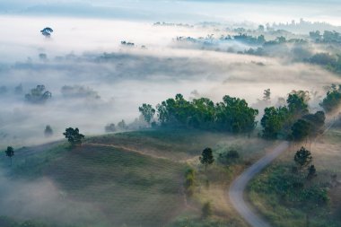 puslu sabah gündoğumu dağ Khao-kho Phetchabun, Thailan