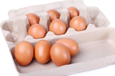 On kahverengi yumurta karton paket