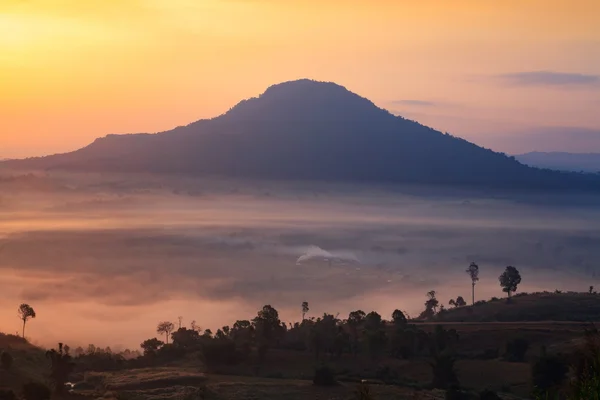 Misty morning sunrise in mountain at Khao-kho Phetchabun,Thailan — Stock Photo, Image