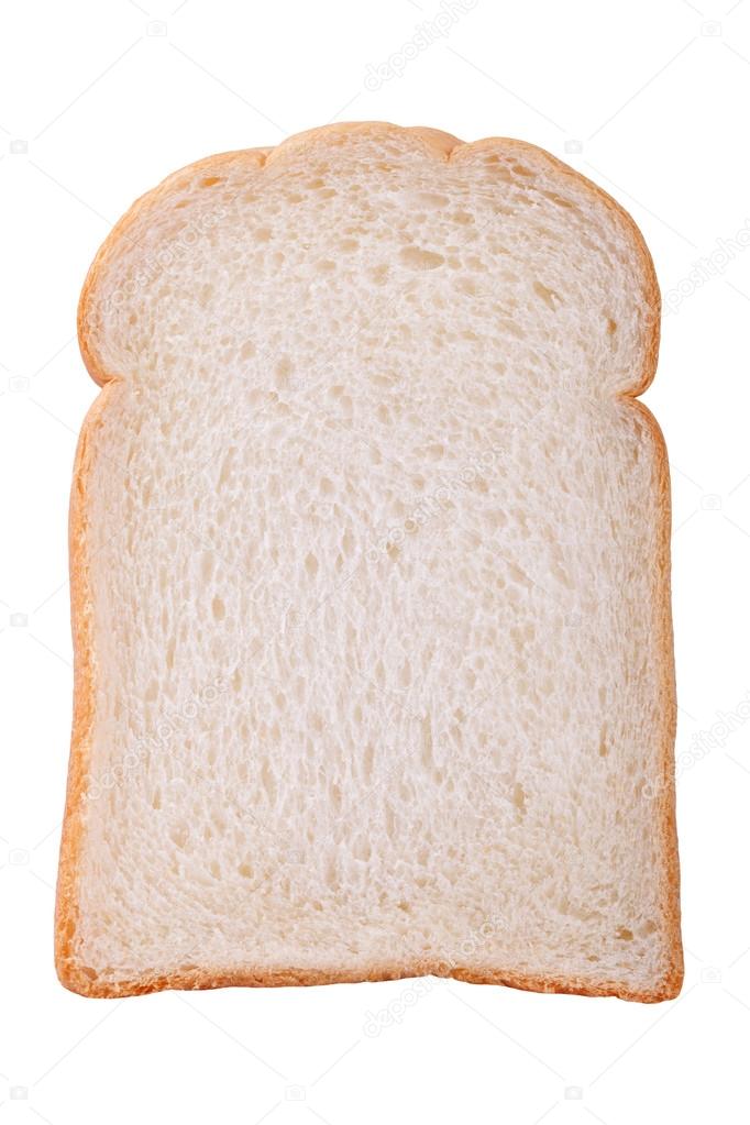 slice of white bread against the white background