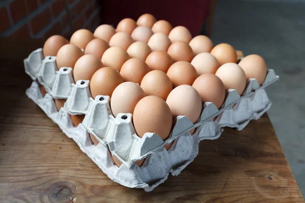 Eieren in de papierlade — Stockfoto