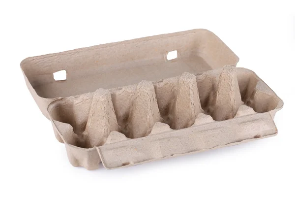 Eggs in an egg carton on a white background — Stock Photo, Image