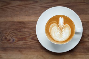 Üstten Görünüm fincan kahve latte