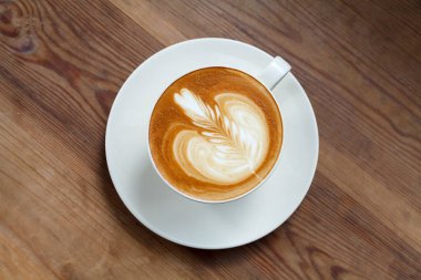 Üstten Görünüm fincan kahve latt