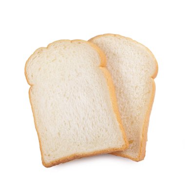 Beyaz arkaplanda bir dilim ekmek