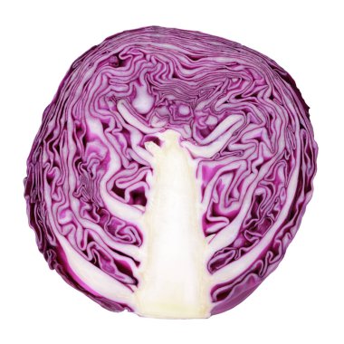 Beyaz arkaplanda kırmızı lahana