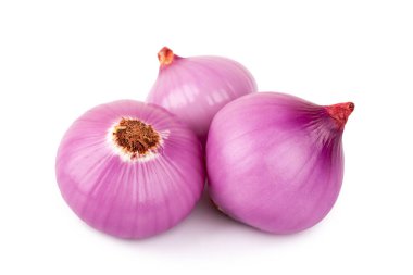 Beyaz üzerine kırmızı soğan soğanı.