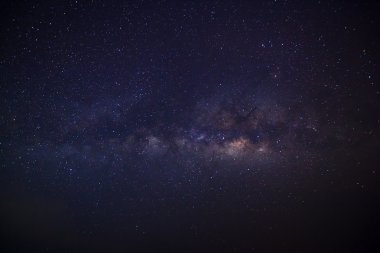 Panorama Samanyolu Gökadası, uzun pozlama fotoğraf, tahıl ile