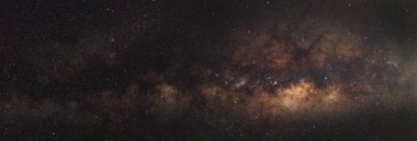 Panorama Milky Way galaxy, Long exposure photograph, with grain clipart