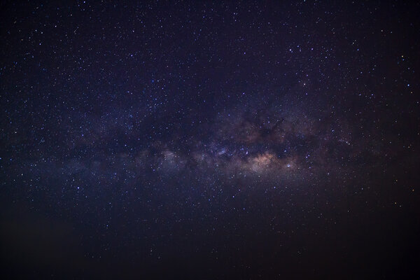 Галактика Панорама Млечный Путь, фотография длительного действия, с зерном
