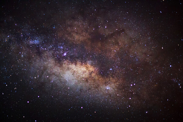 The center of the milky way galaxy, Long exposure photograph,with grain