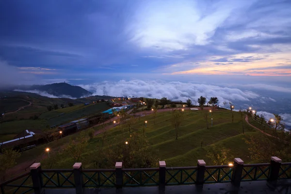 Landscape,Misty morning sunrise in Phutabberk Phetchabun, Thailand — Stock Photo, Image