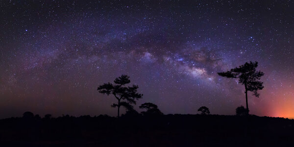 Panorama Milky Way at Phu Hin Rong Kla National Park, Phitsanulok
