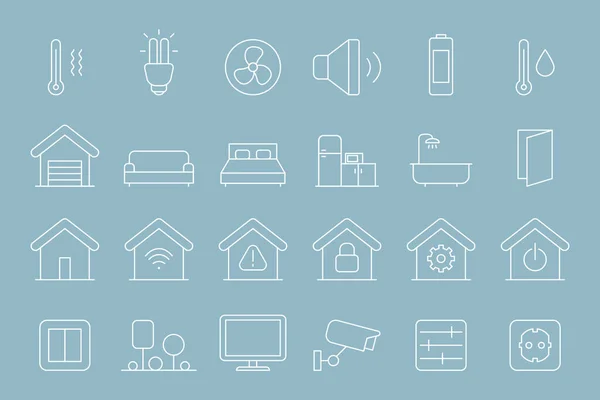 Smart House Icons Set Vector Опис Символів Технологій Управління Домашньою — стоковий вектор