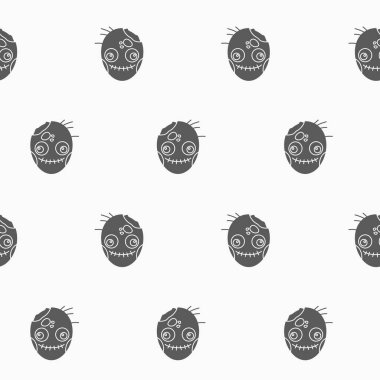 Paket kağıdı - Vektör grafik tasarımı için zombi sembollerinin kusursuz deseni