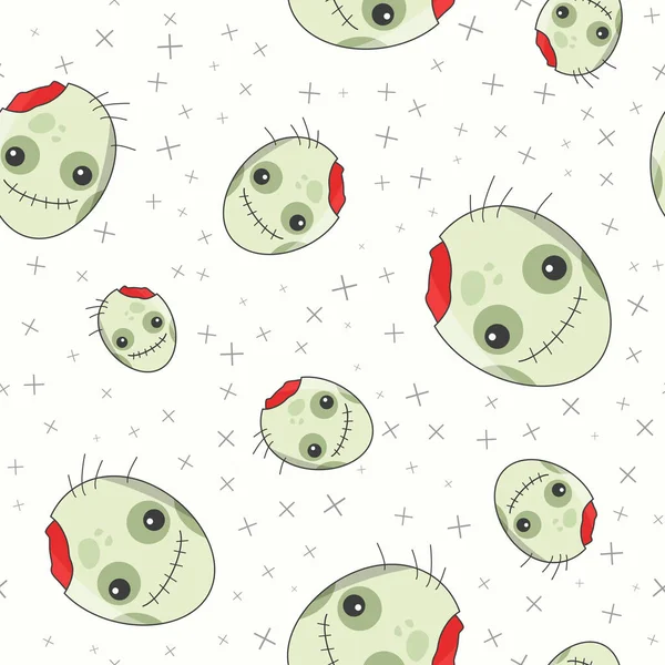 Paket kağıdı - Vektör grafik tasarımı için zombi sembollerinin kusursuz deseni
