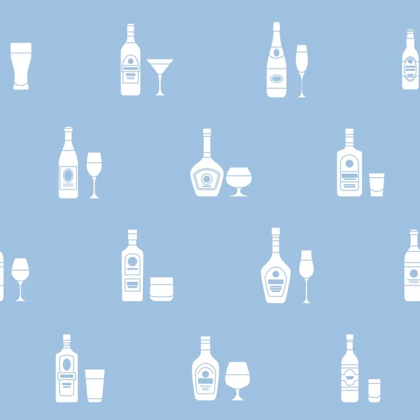 Alkol Içeceği Görüntü Tasarımı Için Siluet Bardağı Şişe Şarap Bira — Stok Vektör