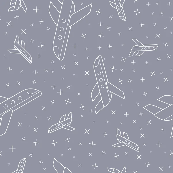 Balící Papír Bezproblémový Vzor Letadla Letu Pro Vektorový Grafický Design — Stockový vektor
