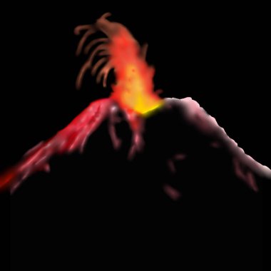 Sicilya 'daki volkan etna ve Yunan tapınağı