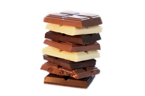 孤立した白地のチョコレートの選択 — ストック写真