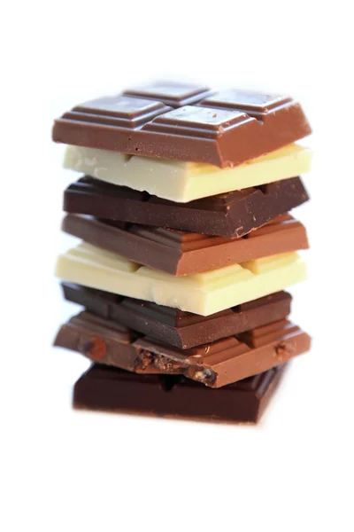 孤立した白地のチョコレートの選択 ロイヤリティフリーのストック画像
