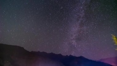 Hindistan Himalayaları Gece gökyüzü Zaman Çizelgesi 4k