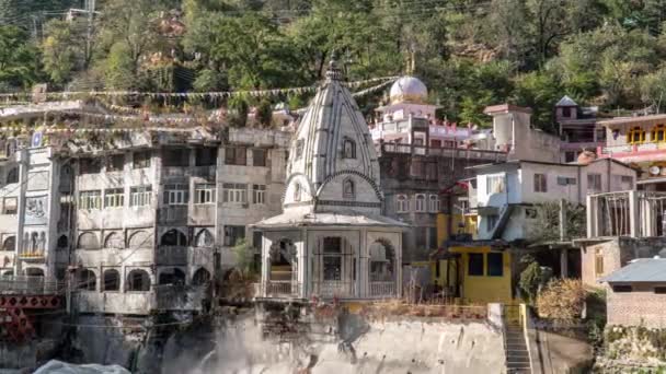 Gurudwara MANIKARAN Sahib IJzeren brug. Hyperlapse 4k — Stockvideo