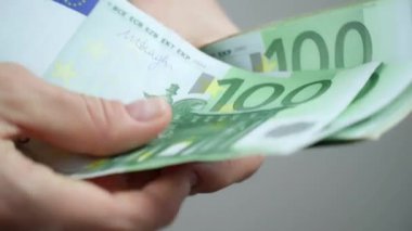 Recounting of the euro. Close up