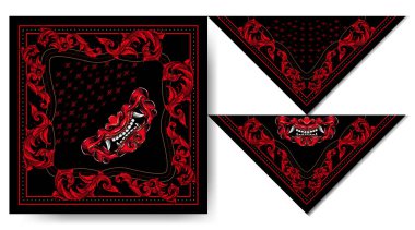Bandanas japan hanya maskeli iblis vintage tasarımı