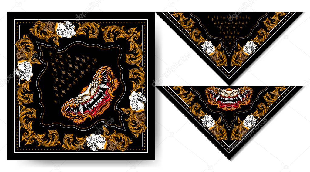 bandanas japan tiger mask vintage design