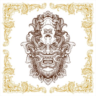  Balili şeytan maskeli el dekoratif vintage tasarım