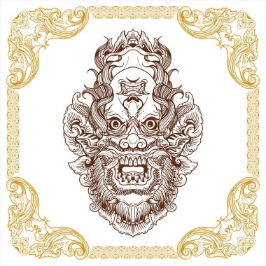  Balili şeytan maskeli el dekoratif vintage tasarım