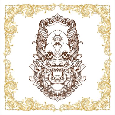  Balili şeytan maskeli el dekoratif vintage tasarım