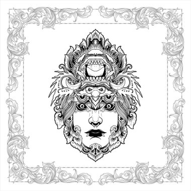  Balili şeytan maskeli el dekoratif vintage tasarım