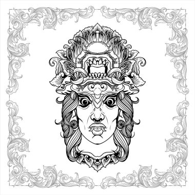  Balili şeytan maskeli el dekoratif vintage tasarım