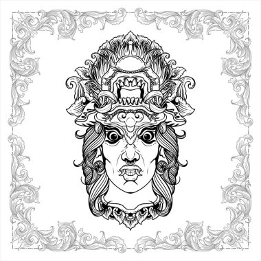  Balili şeytan maskeli el dekoratif vintage tasarım