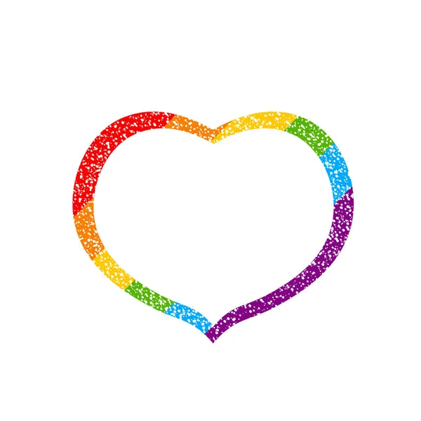 Herz in Regenbogenfarbe. Homosexualität. Herz Symbol der Liebe. Vektorillustration. — Stockvektor