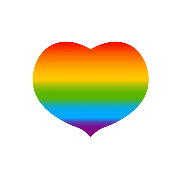 Srdce v duhové barvě. LGBT. Symbol srdce lásky. Vektorová ilustrace. — Stockový vektor