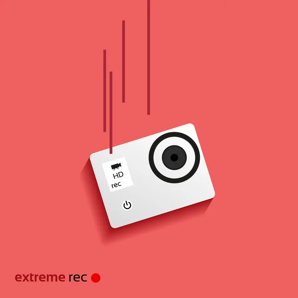 Camera valt op een rode achtergrond — Stockvector
