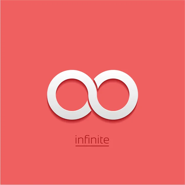 Limitless sign icon. Infinity symbol Isolated on red background — Stock Vector