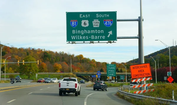 Clark Summit Pennsylvania Verenigde Staten Oktober 2020 Verkeer Naar Interstate — Stockfoto