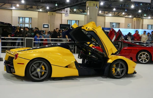 Filadélfia Pensilvânia Eua Fevereiro 2019 Supercarro Ferrari 488 Gtb Amarelo — Fotografia de Stock