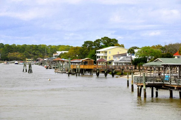 Tybee Island Georgia Usa Listopadu 2016 Luxusní Přímořské Domy Doky — Stock fotografie