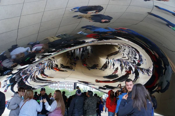 Chicago Illinois États Unis Octobre 2018 Vue Intérieur Cloud Gate — Photo