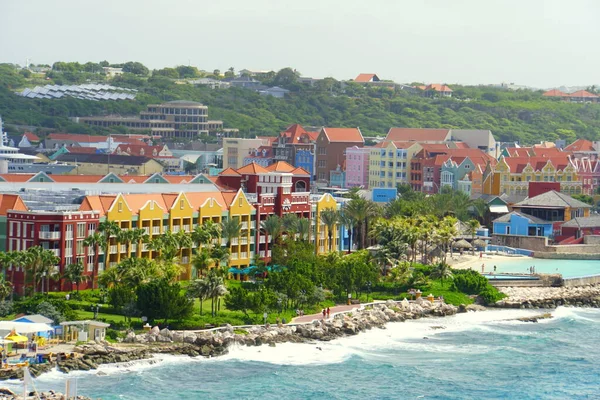 Willemstad Curacao November 2018 Aerial View Buildings Resorts Anna Bay — Foto Stock