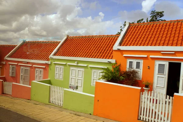 Willemstad Curaçao Novembro 2018 Pequenas Casas Coloridas Cidade — Fotografia de Stock