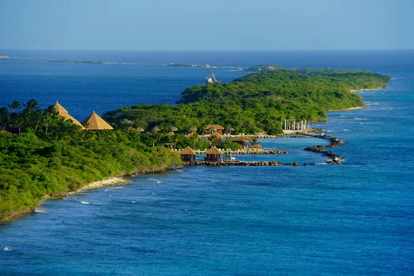 Vista Aérea Resort Luxo Longo Baía Perto Oranjestad Aruba — Fotografia de Stock