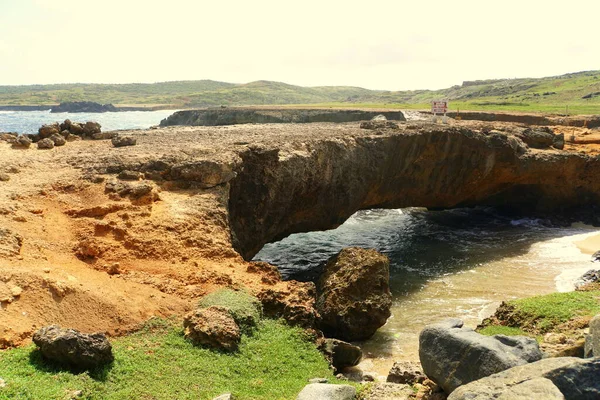 Die Berühmte Naturbrücke Von Andicuri Beach Aruba — Stockfoto