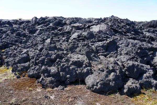 Pohled Zbytky Sopečných Erupcí Poblíž Krafla Lava Field Myvatn Island — Stock fotografie